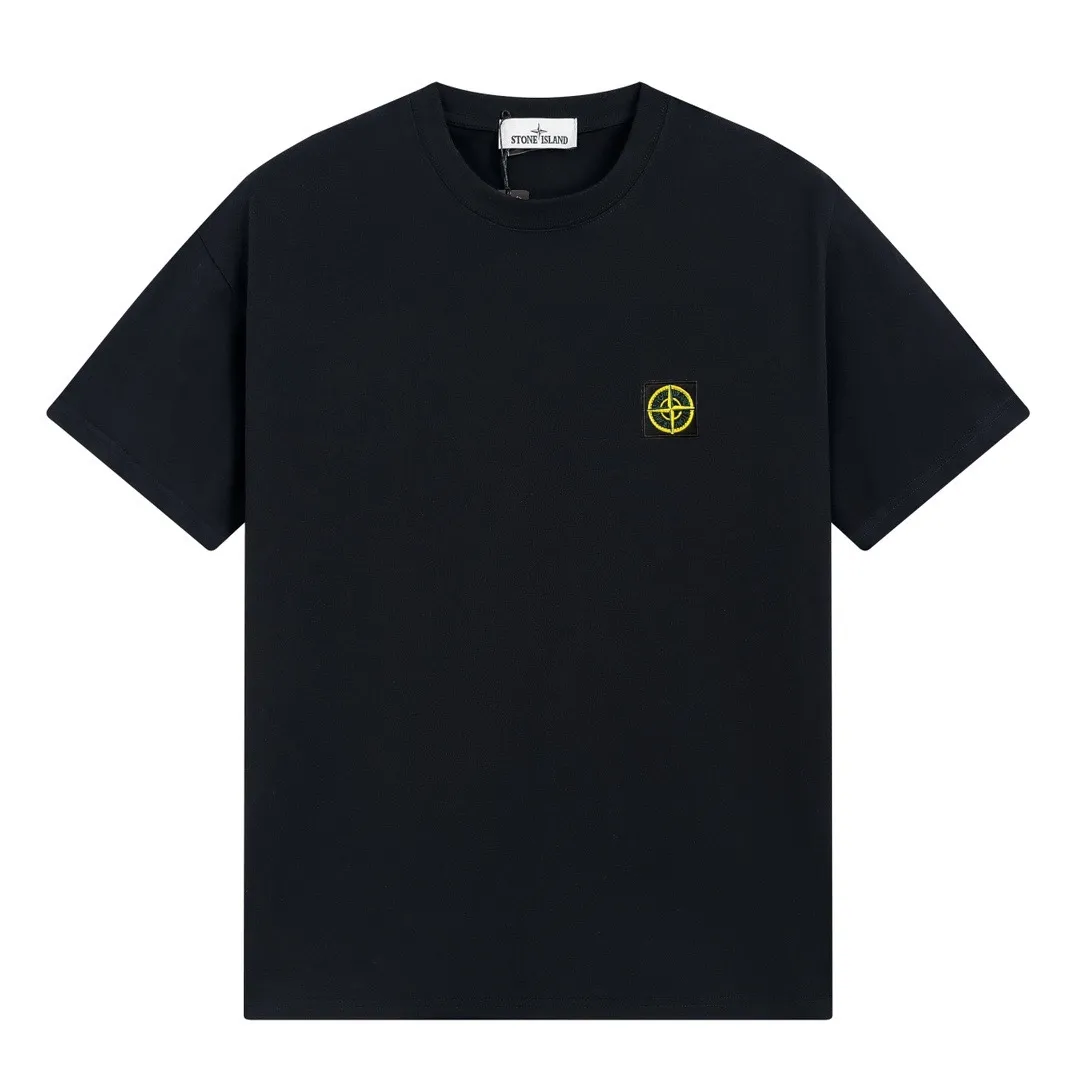 W670#P110💰 Hot new item🔥 [Stone Island Stone Island Chest Embroidered Badge Round Neck Drop Shoulder Short Sleeve T-shirt] Super versatile! A short-sleeved upper body for major celebrity internet celebrities, made of 260g combed cotton 32-count double yarn. Comfortable and breathable, customized accessories, oversize version. Dropped shoulder sleeves, very loose, same style for men and women, suitable for couples💑 Match as you like. The upper body is super beautiful. Color: Black White Apricot Gray Navy Size: M L XL XXL Ｍ Shoulder Width 47 Bust 52 Length 70 L Shoulder Width 48 Bust 54 Length 72 XL Shoulder width 59 Bust 56 Length 74 XXL Shoulder width 50 Bust 58 Length 76